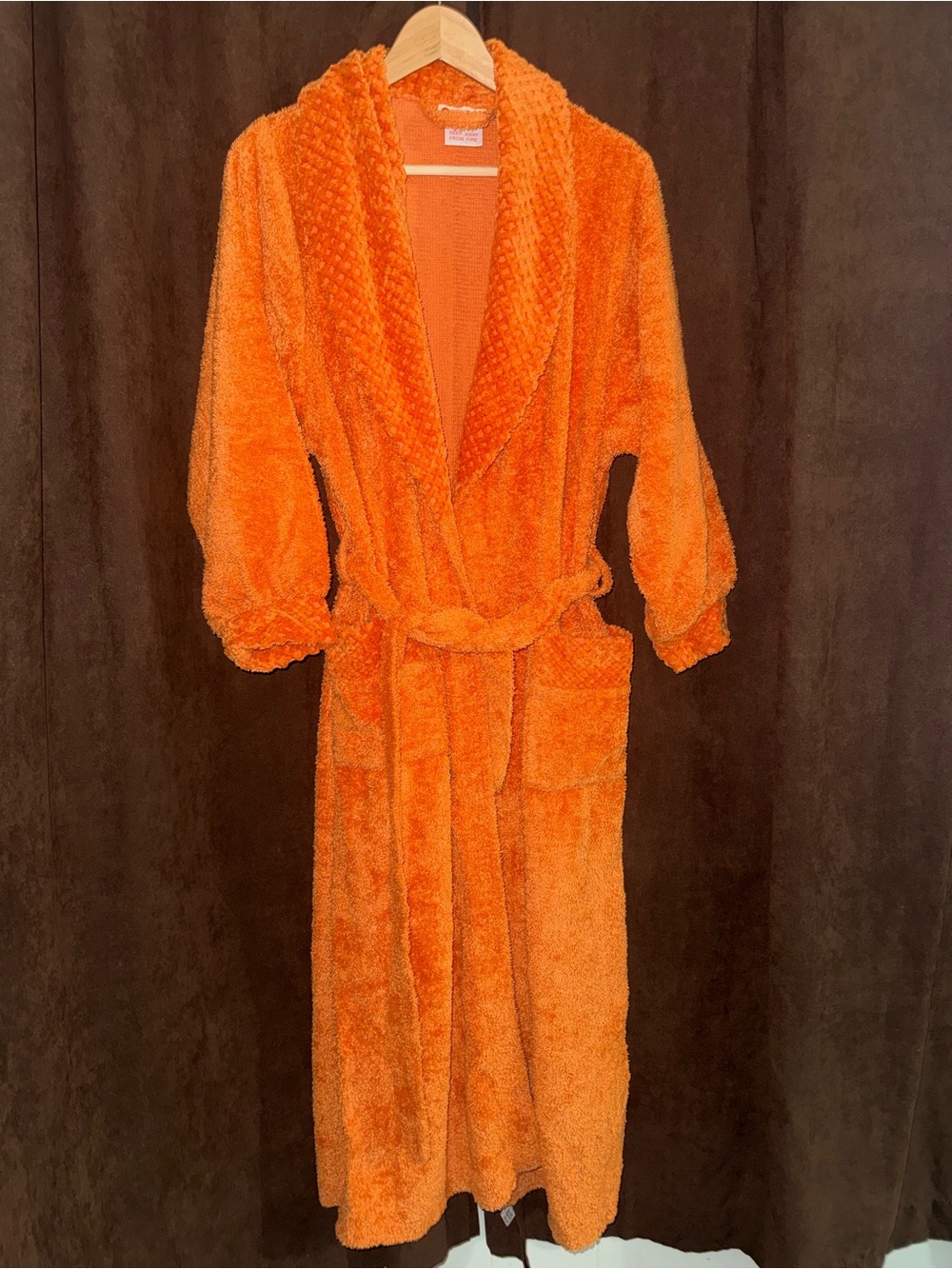 Vintage Jensen Danmark Orange Chenille Bathrobe